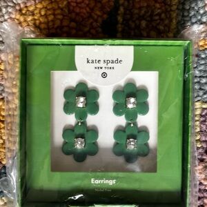 kate spade new york x Target Green-Floral Linear Earrings-New (1 pair in box)
